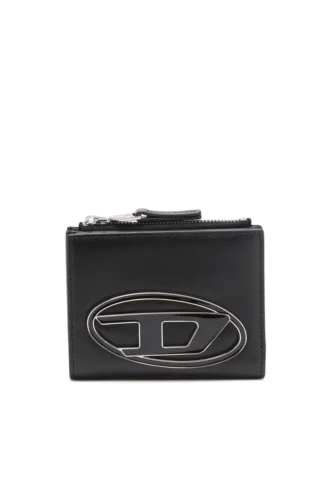 1dr bi-fold zip ii Liten läderplånbok med logotyptavla