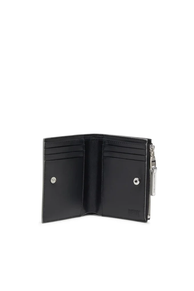 1dr bi-fold zip ii Tvåfaldig läderplånbok med Oval D-logotyp 1dr bi-fold zip ii Tvåfaldig läderplånbok med Oval D-logotyp