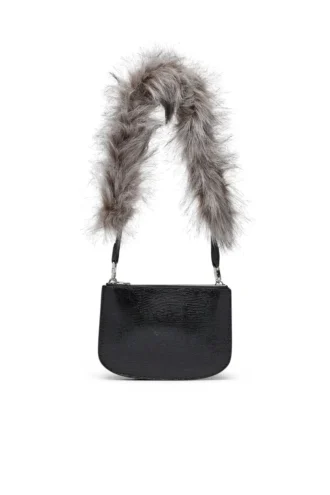 1dr twin 1DR Twin-Double-pouch axelväska i präglat läder