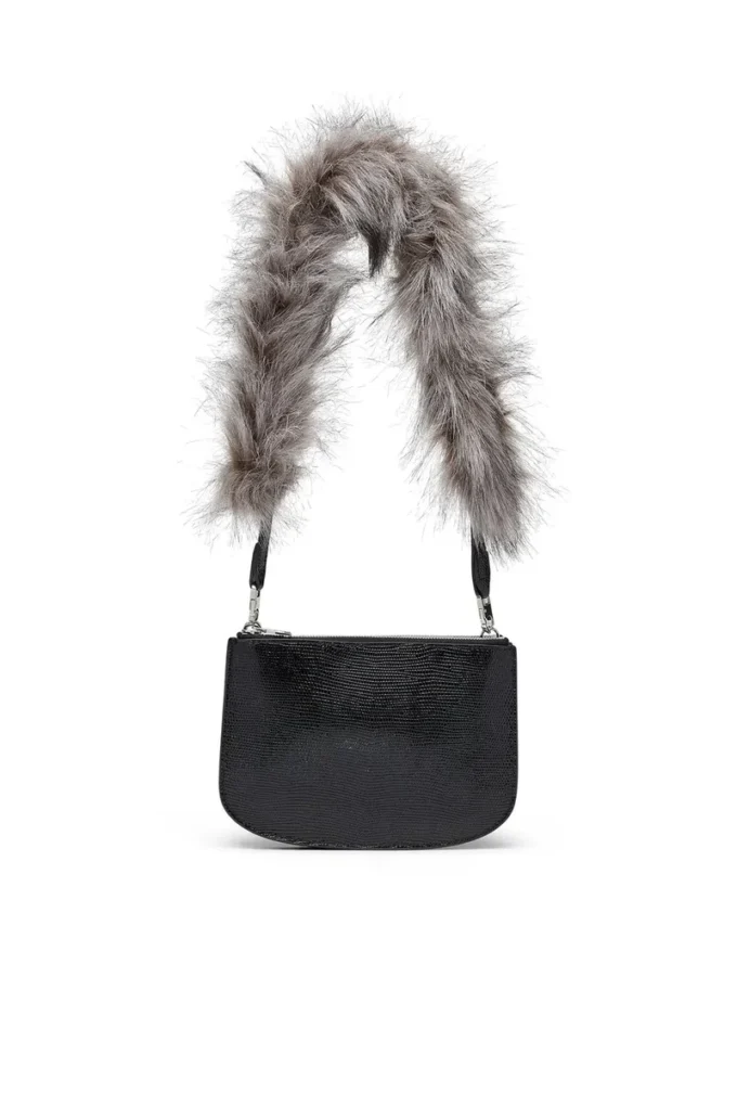1dr twin 1DR Twin-Double-pouch axelväska i präglat läder 1dr twin 1DR Twin-Double-pouch axelväska i präglat läder