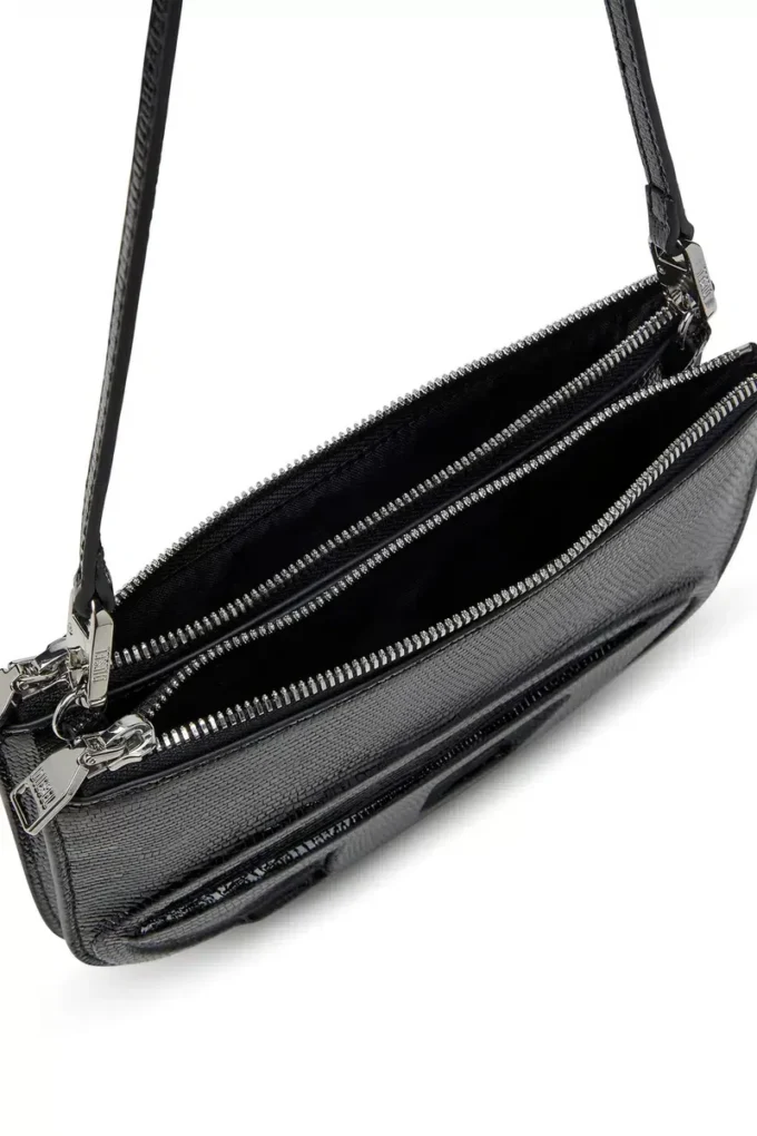 1dr twin 1DR Twin-Double-pouch axelväska i präglat läder 1dr twin 1DR Twin-Double-pouch axelväska i präglat läder