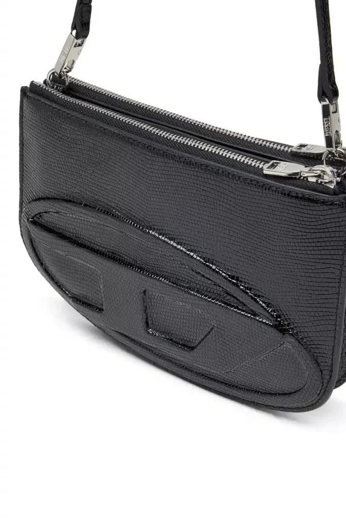 1dr twin 1DR Twin-Double-pouch axelväska i präglat läder 1dr twin 1DR Twin-Double-pouch axelväska i präglat läder