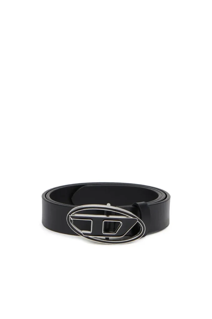 b-1dr 25 2,4 cm läderbälte med emaljerat spänne
