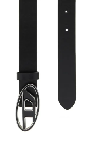 b-1dr 25 2,4 cm läderbälte med emaljerat spänne