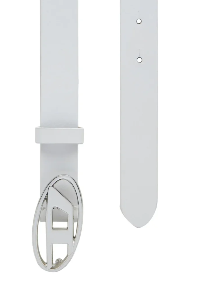 b-1dr 25 2,4 cm läderbälte med emaljerat spänne
