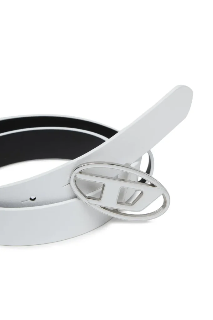 b-1dr 25 2,4 cm läderbälte med emaljerat spänne