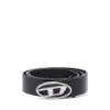 b-1dr-layer 2,9 cm läderbälte med oval D-logotyp