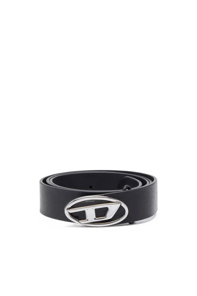 b-1dr-layer 2,9 cm läderbälte med oval D-logotyp
