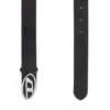 b-1dr-layer 2,9 cm läderbälte med oval D-logotyp