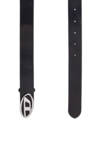 b-1dr-layer 2,9 cm läderbälte med oval D-logotyp