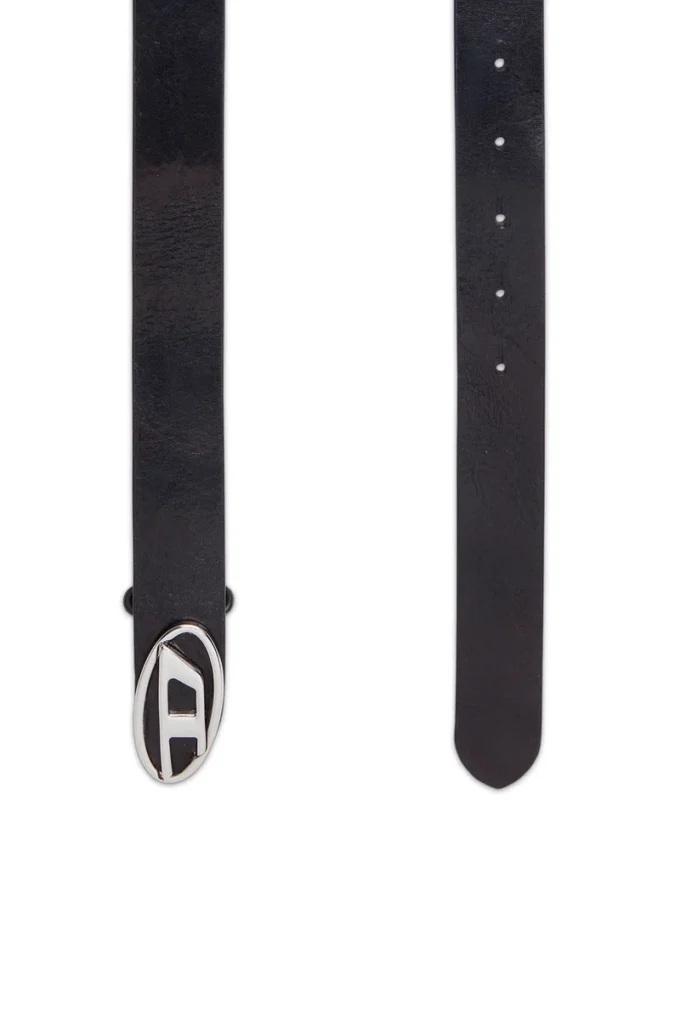 b-1dr-layer 2,9 cm läderbälte med oval D-logotyp