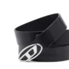 b-1dr-layer 2,9 cm läderbälte med oval D-logotyp