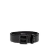 b-1dr oval D-ögla 3,9 cm läderbälte med logotypplatta b-1dr oval D-ögla 3,9 cm läderbälte med logotypplatta
