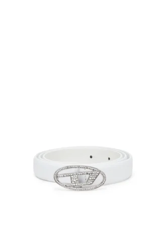 b-1dr strass 20 1,9 cm smalt läderbälte med kristallspänne