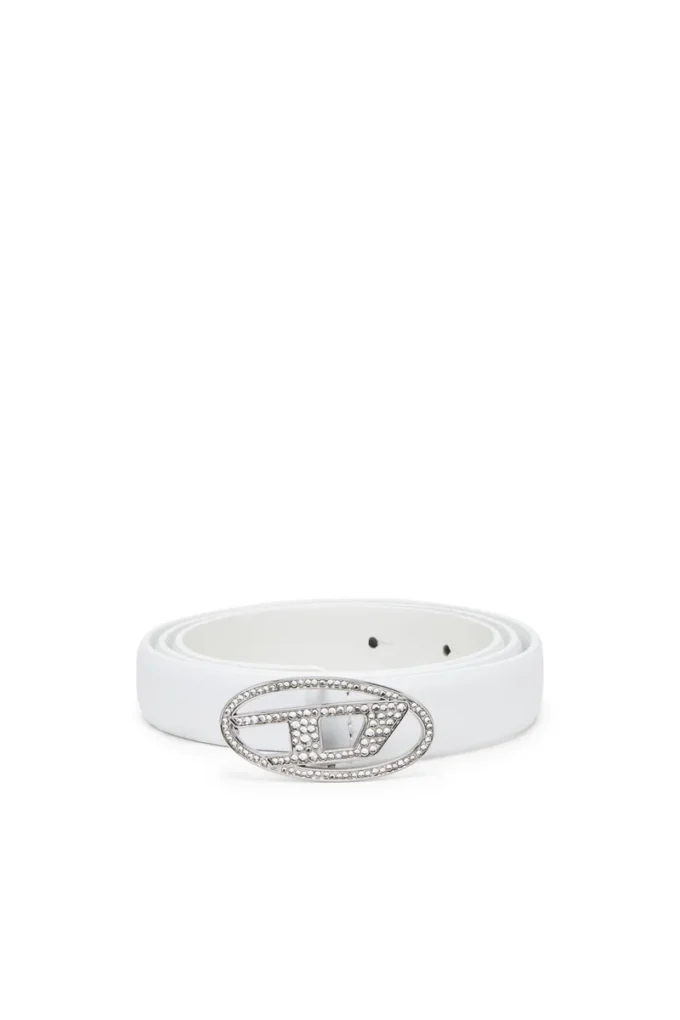 b-1dr strass 20 1,9 cm smalt läderbälte med kristallspänne