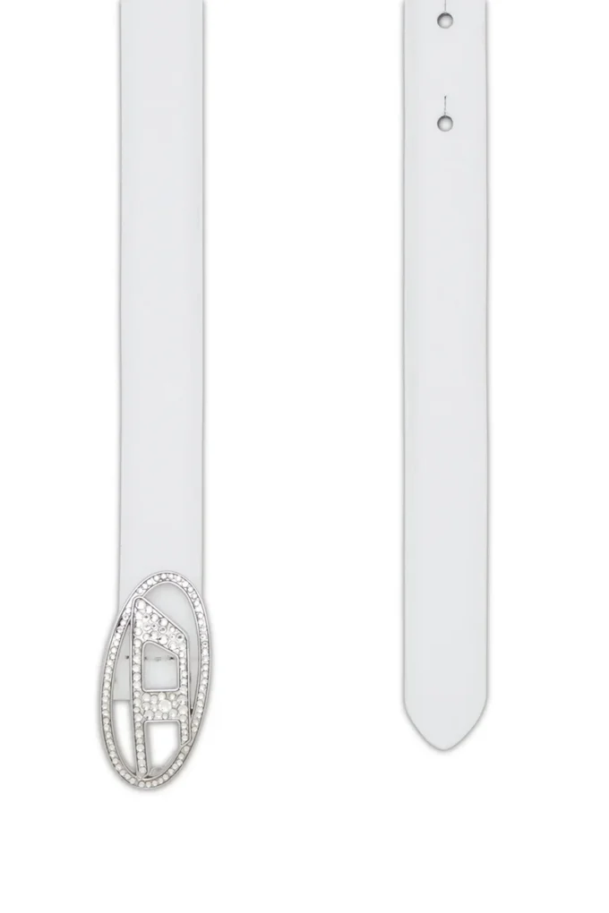 b-1dr strass 20 1,9 cm smalt läderbälte med kristallspänne