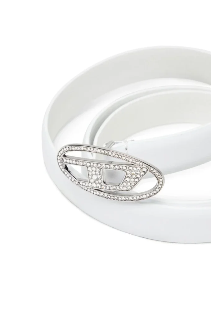 b-1dr strass 20 1,9 cm smalt läderbälte med kristallspänne