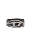 b-1dr strass 4 cm Läderbälte med kristallspänne