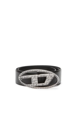 b-1dr strass 4 cm Läderbälte med kristallspänne
