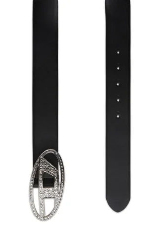 b-1dr strass 4 cm Läderbälte med kristallspänne