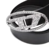 b-1dr strass 4 cm Läderbälte med kristallspänne
