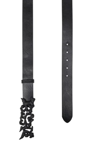 b-graffiti 3,5 cm pull-up läderbälte med graffitispänne