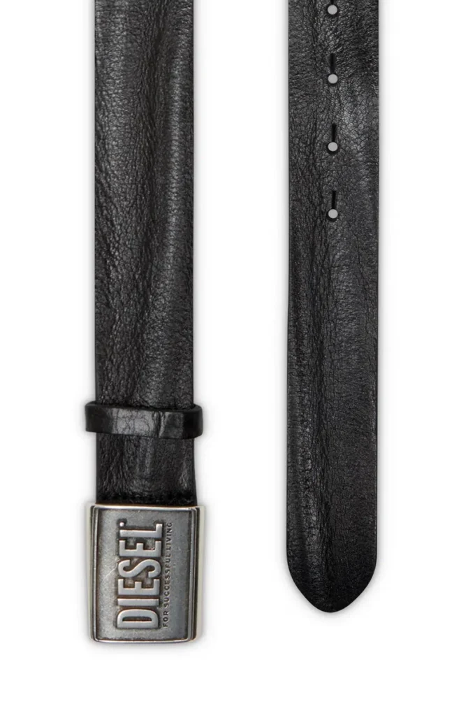 b-metal biscotto Läderbälte 4 cm med logoplack