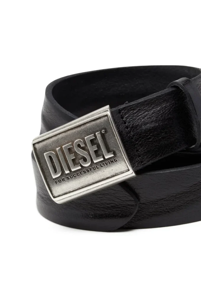 b-metal biscotto Läderbälte 4 cm med logoplack