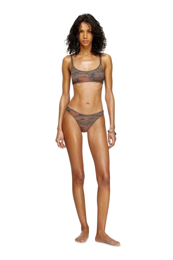 bunchy-utlt Bikiniunderdel i kamouflage med utskuren logotyp bunchy-utlt Bikiniunderdel i kamouflage med utskuren logotyp