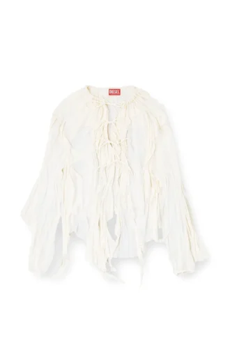 c-lassy Flounce-blus i skrynklig muslin