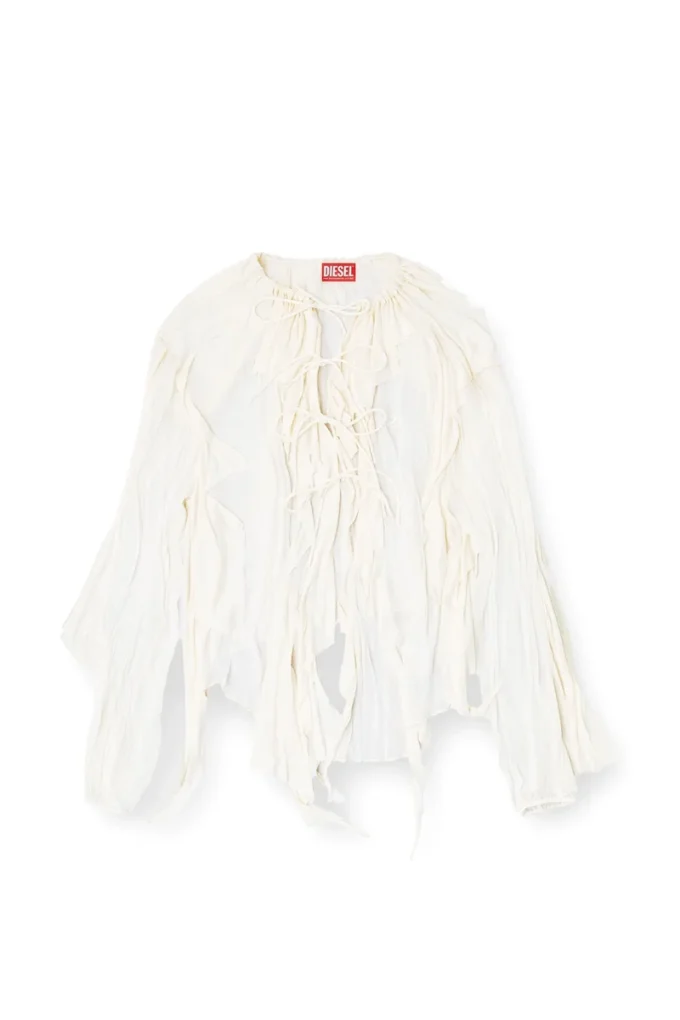 c-lassy Flounce-blus i skrynklig muslin c-lassy Flounce-blus i skrynklig muslin