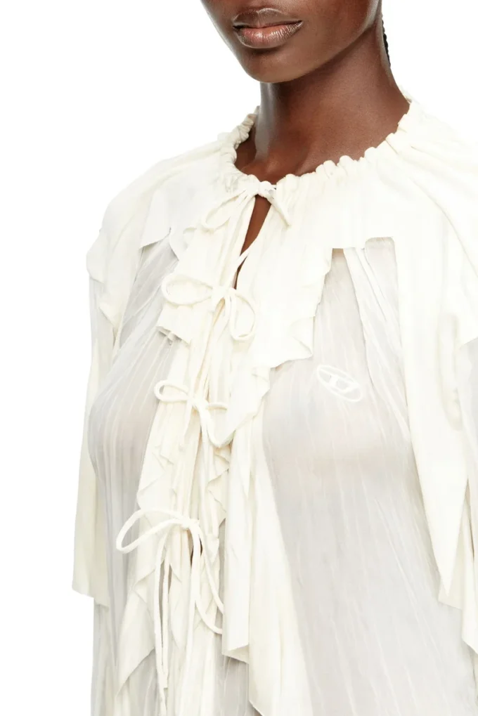 c-lassy Flounce-blus i skrynklig muslin c-lassy Flounce-blus i skrynklig muslin