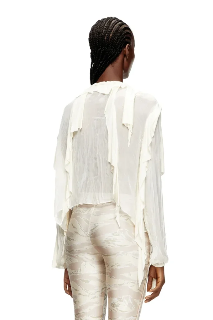 c-lassy Flounce-blus i skrynklig muslin c-lassy Flounce-blus i skrynklig muslin