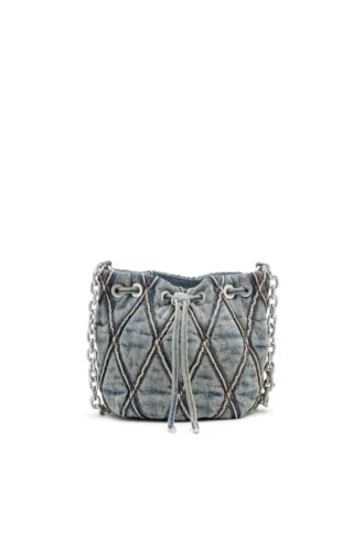 charm-d bucket s Charm-D S-Mini hinkväska i argyle-quiltad denim