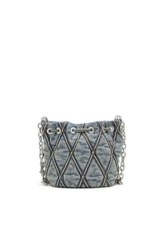 charm-d bucket s Charm-D S-Mini hinkväska i argyle-quiltad denim