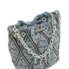 charm-d bucket s Charm-D S-Mini hinkväska i argyle-quiltad denim charm-d bucket s Charm-D S-Mini hinkväska i argyle-quiltad denim