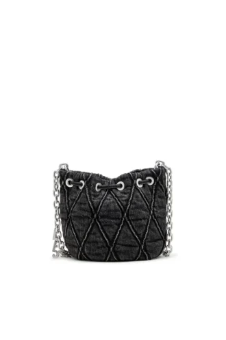 charm-d bucket s Charm-D S-Mini hinkväska i behandlad quiltad denim