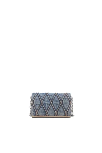 charm-d plånboksrem Plånbok i argyle-quiltad denim