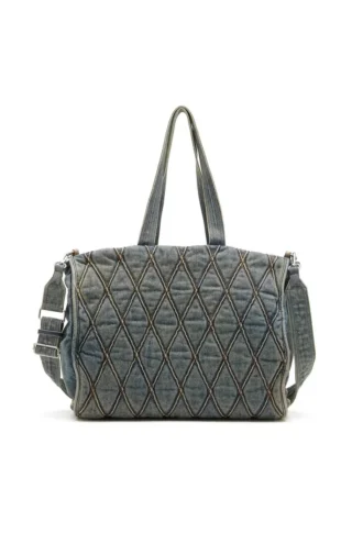 charm-d shopper Charm-D-Tote-väska i quiltad denim med argylemönster