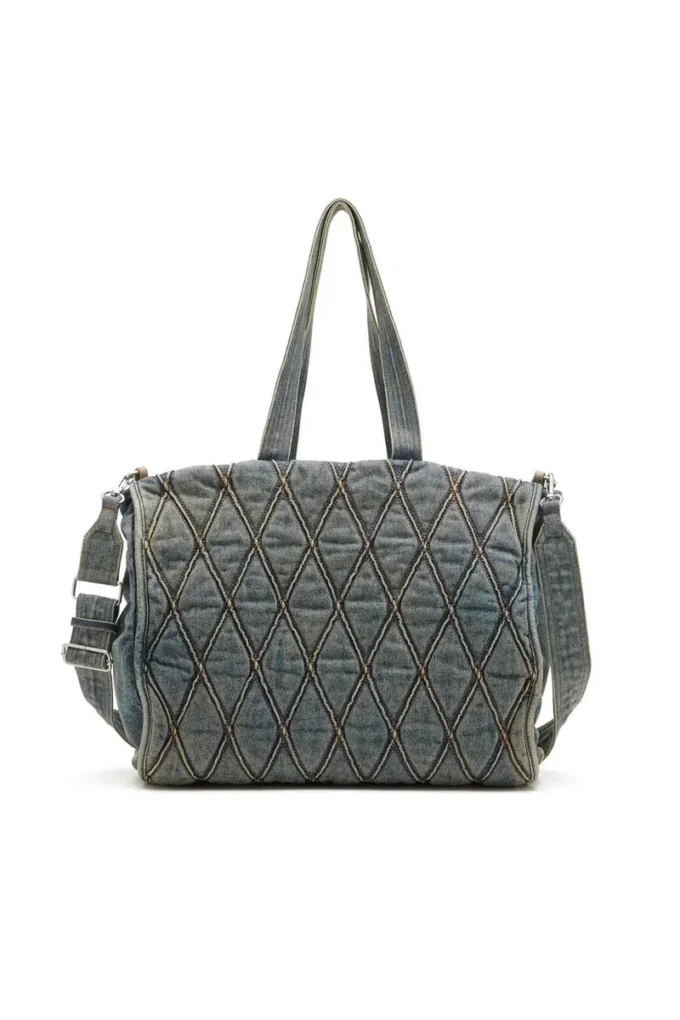 charm-d shopper Charm-D-Tote-väska i quiltad denim med argylemönster charm-d shopper Charm-D-Tote-väska i quiltad denim med argylemönster