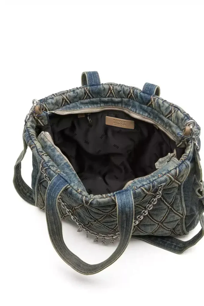 charm-d shopper Charm-D-Tote-väska i quiltad denim med argylemönster charm-d shopper Charm-D-Tote-väska i quiltad denim med argylemönster