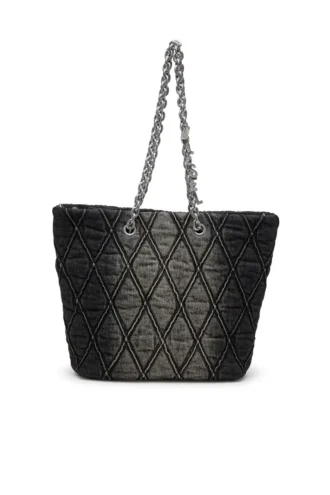 charm-d shopper m Charm-D-Tote-väska i quiltad denim