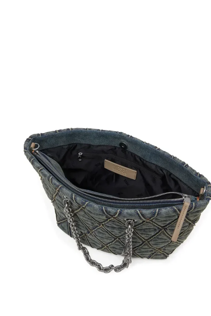 charm-d shopper m Charm-D-Tote-väska i quiltad denim charm-d shopper m Charm-D-Tote-väska i quiltad denim