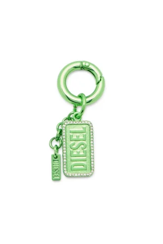 charm-diesel Metallnyckelring med Diesel-logotyp och strass