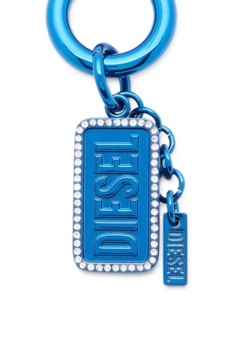 charm-diesel Metallnyckelring med Diesel-logotyp och strass