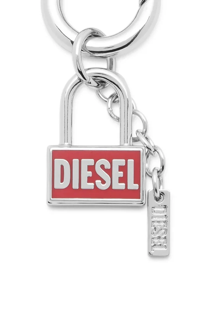 charm-lock Metallnyckelring med hänglåsdesign