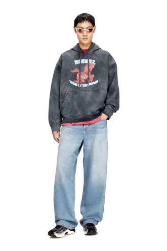 cl-s-boxt-hood-horse Hoodie med tie-dye och hästmotiv
