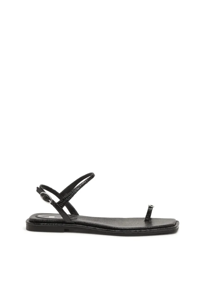d-amber infra 0 D-AMBER – Sandal i läder med metallisk logotyp d-amber infra 0 D-AMBER – Sandal i läder med metallisk logotyp