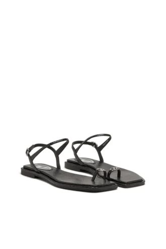 d-amber infra 0 D-AMBER – Sandal i läder med metallisk logotyp