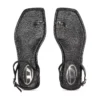 d-amber infra 0 D-AMBER – Sandal i läder med metallisk logotyp d-amber infra 0 D-AMBER – Sandal i läder med metallisk logotyp